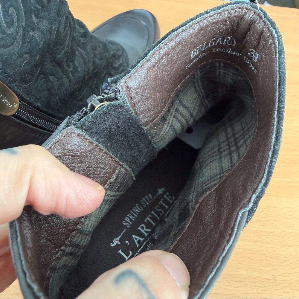 L’Artiste Boho Victorian Artsy Leather Ankle Boots - Picture 7 of 7